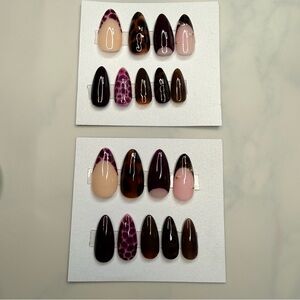 Brown Press-On Nails hand made with 18 tips to make sure you find your sizes
